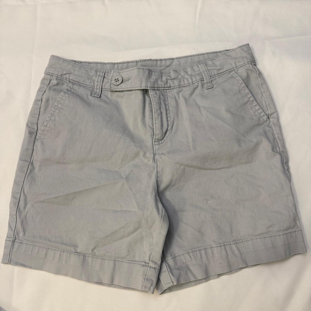 Style & Co Women 8 Shorts Gray Chino Stretch Cotton Petite Casual Summer NEUTRAL
